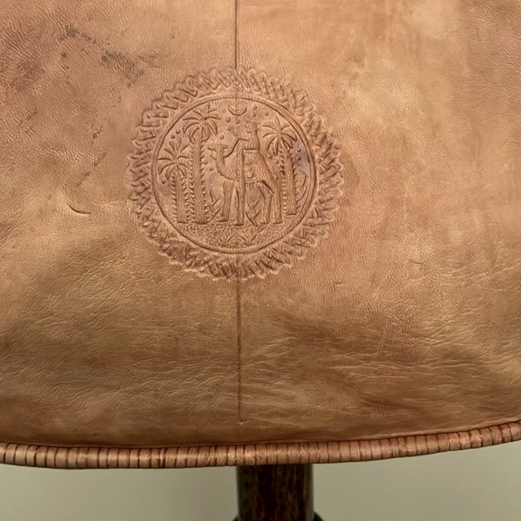 NWOT Crossbody Bag - Moroccan Artisan Tooled Leather - Approx 12”x10”x2” - Picture 7 of 10